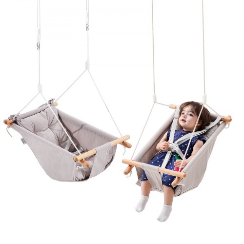 

VEVOR Canvas Hammock Swing 3 Modes Baby Swing 5-Point Harness Indoor Outdoor