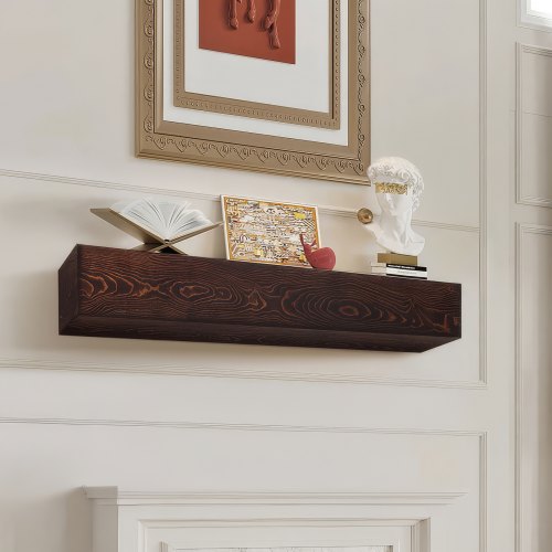 

VEVOR Fireplace Mantel Wood Shelf Floating Rustic Fireplace Mantel 72" Brown