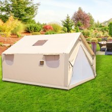 3.7x4.3m Canvas Wall Tent Canvas Tent 8 Persons For Camping Outdoor Activity