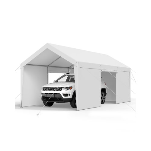 

Carport Car Canopy 10x20FT Heavy Duty Outdoor Car Shelter with Sidewalls Grey