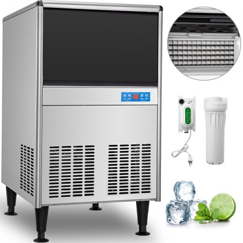 Under Counter Ice Cube Maker Machine Auto Commercial Stainless Steel Restaurant 