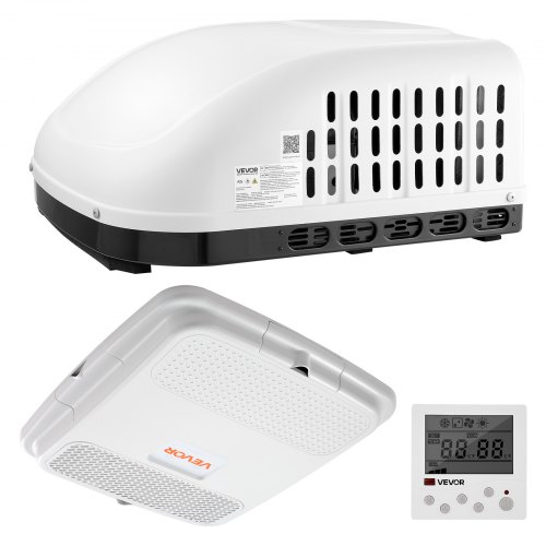 

VEVOR RV Air Conditioner, 15000 BTU RV AC Unit, 120V Non-Ducted Rooftop Air Conditioner with Cooling and Heating, Four-Way Airflow, PTC Heating Module, Easy Install Quiet AC with Control Panel, White
