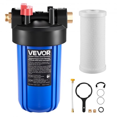 

VEVOR RV Water Filtration System, Drinking Water Filter System with Replaceable Cartridge for Campers, Remove Sediments, Chlorine, Bad Tastes, Odors, and Most Contaminants, RV Filter for RVs, Boats