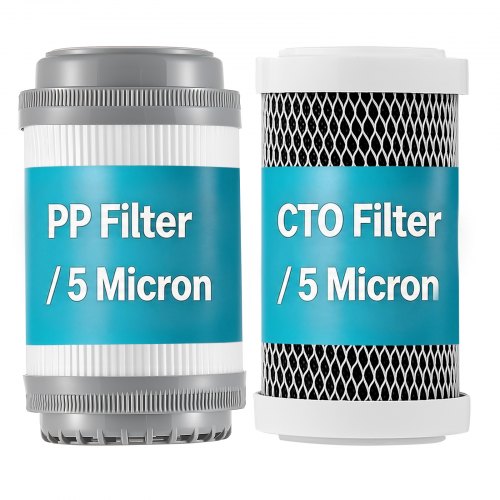 

VEVOR RV Water Filter Replacement Cartridge, 5-Micron 2 Pack Dual Stage Premium RV Water Filtration Replacement Cartridge for 2.5" x 5" Filter Housing, Reduces Sediment, Particles, Chlorine, Odors