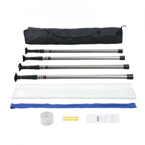 

VEVOR Dust Barrier Poles, 12 Ft Barrier Poles, Dust Barrier System with 4 Telescoping Poles, Carry Bag and 32.8x13.12 Ft Plastic Film, for Interior Decoration, Painting