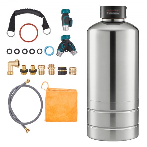 VEVOR RV Water Softener, 16,000 Grain, Portable Water Softener with NPT 3/4″ Fittings, Food-Grade Resin, Stainless Steel, Quick Connect, for RVs, Trai