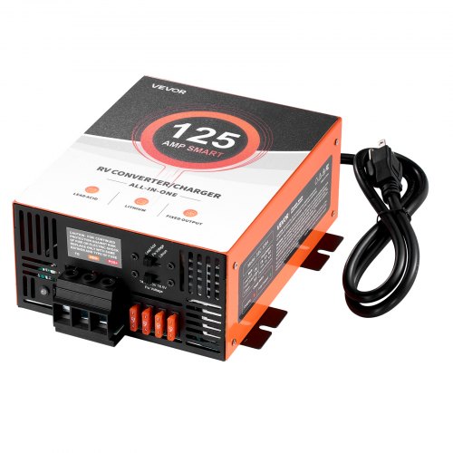 VEVOR RV Power Converter, 125 Amp, 110V AC to 12V DC RV Converter Battery Charger, Multi Stage Smart Charging, 13V to 16.5V Operating Range, Compatible with Lithium & Lead Acid Battery, for Camper