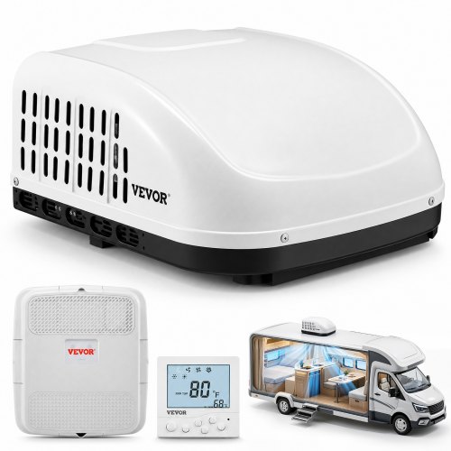 VEVOR RV Air Conditioner 13500 BTU NonDucted Rooftop RV AC Unit 65 dB Quiet Design Including Air Distribution Box Operation Panel and Installatio