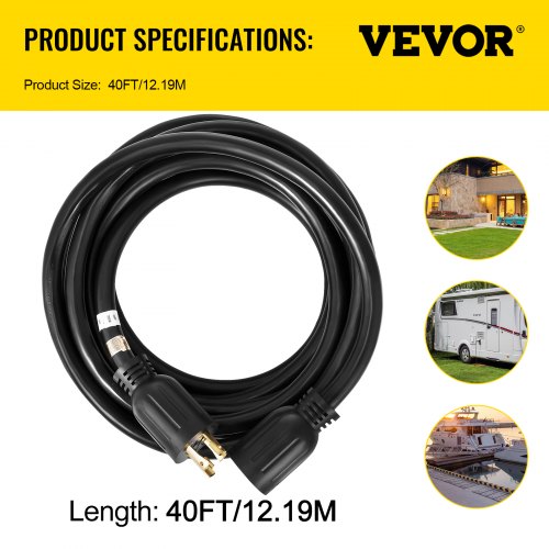Generator Extension Cord 25 Ft 4 Prong Power Cable 10 4 30 Amp Adapter Plug New 