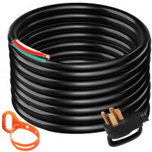 50' 50a Power Cord Nema 14-50p To Bare Wire N14-50p 50ft Threaded Ring Updated
