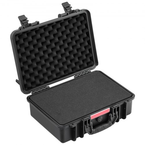 VEVOR Weatherproof Hard Case 18.5 x 13.98 x 6.89 in All Weather Waterproof, for Drones, Camera and Equipment, Heavy Duty Protective Dry Box with Pre-cut Foam, Soft Rubber Grip, IP67, PP Shell, Black