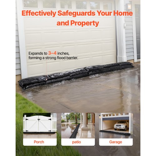 VEVOR Flood Barrier 4 Pack Water Activated 5x0.7 ft Sandless Sandbags detail photo 7