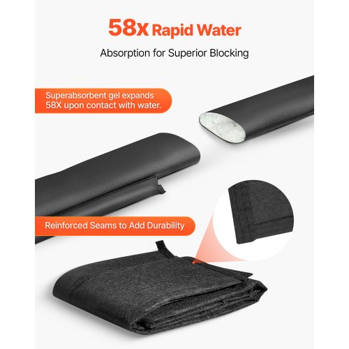 VEVOR Flood Barrier 4 Pack Water Activated 5x0.7 ft Sandless Sandbags detail photo 8