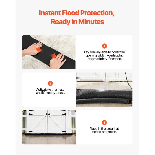 VEVOR Flood Barrier 4 Pack Water Activated 5x0.7 ft Sandless Sandbags detail photo 9