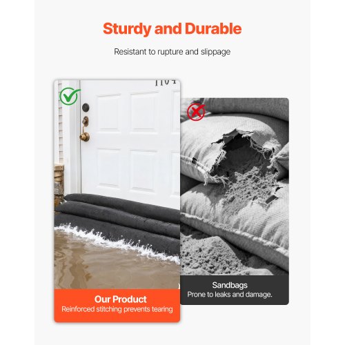 VEVOR Flood Barrier 4 Pack Water Activated 5x0.7 ft Sandless Sandbags detail photo 10