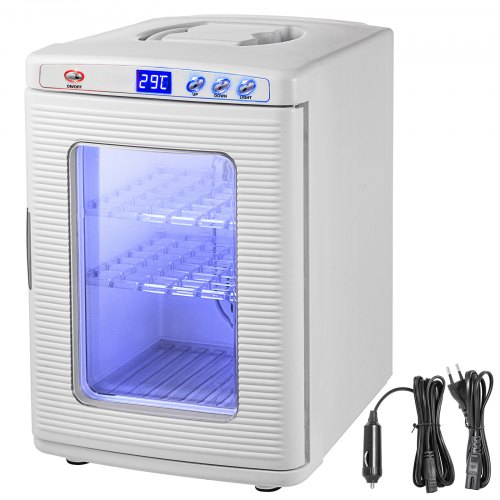 

VEVOR White Reptile Incubator 25L Scientific Lab Incubator Digital Incubator Cooling and Heating 5-60°C Reptile Egg Incubator 12V/110V Work for Small Reptiles