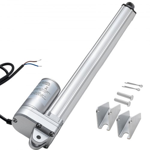 VEVOR 12V Linear Actuator, 304.8mm Stroke IP65 Waterproof Linear Actuator, 3000N 5mm/s Motion Actuators with Mounting Bracket for Solar Trackers, Industrial Machinery, Door Opener