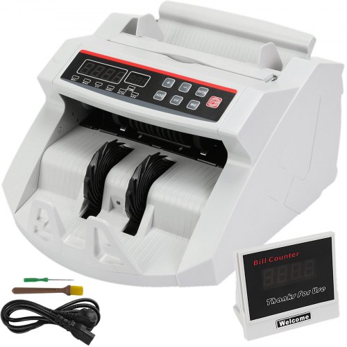 VEVOR Banknotes Counters Money Counter With LED Display Professional Note Counter With False Banknotes Detector, UV/MG, 1000 Bills/Minute, Counts Only Number of Sheets