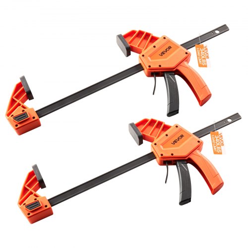 

VEVOR Bar Clamps for Woodworking 2-Pack 12 inch One-Handed Clamp/Spreader 340lbs