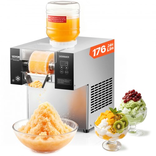 SVOPES VEVOR Commercial Snowflake Ice Machine, 176.4LBS/24H Snowflake Ice Maker, Stainless Steel Ice Shaver Machine, Electric Snow Cone Maker, Air Cooling Sy sold by VEVOR AU