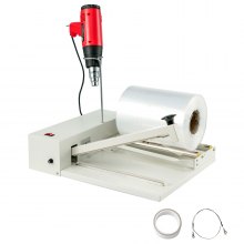 VEVOR Shrink Wrap Machine, 12 in/30.5 cm Sealing Length, 450W Shrink Wrap Sealer with 1800W Heat Gun and Shrink Film, Compatible with PVC POF Film and Used for Books, Toys and Foods