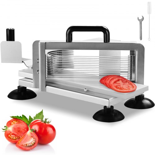 

VEVOR Commercial Tomato Slicer, 3/16 inch Tomato Cutter Slicer, Stainless Steel Heavy Duty Tomato Slicer Machine, Manual Tomato Slicer with Non-slip Feet, for Cutting Tomatoes, Cucumbers, Bananas