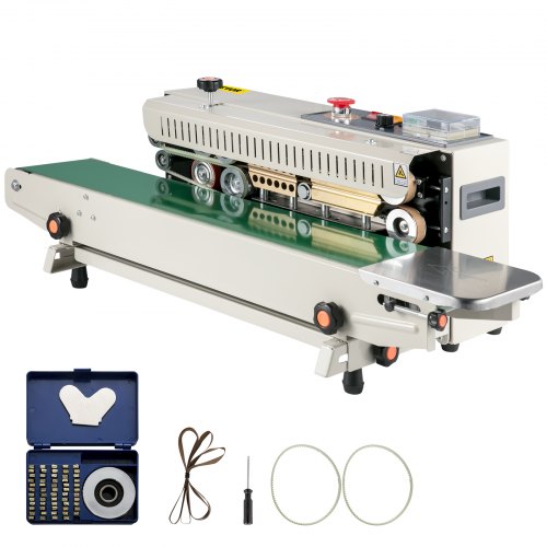 VEVOR Continuous Bag Band Sealing Machine FR900K Band Sealer Machine with  Digital Temperature Control Horizontal Bag Sealer for 0.02-0.08 mm Plastic  Bags Continuous Band Sealer w/ Printing Function