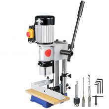 VEVOR Woodworking Mortise Machine, 3/4 HP 3400RPM Powermatic Mortiser With Chisel Bit Sets, Benchtop Mortising Machine, For Making Round Holes Square Holes, Or Special Square Holes In Wood