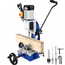 VEVOR Woodworking Mortise Machine, 1/2 HP Motor, Powermatic Mortiser with Chisel Bit Sets, for Making Round Holes Square Holes