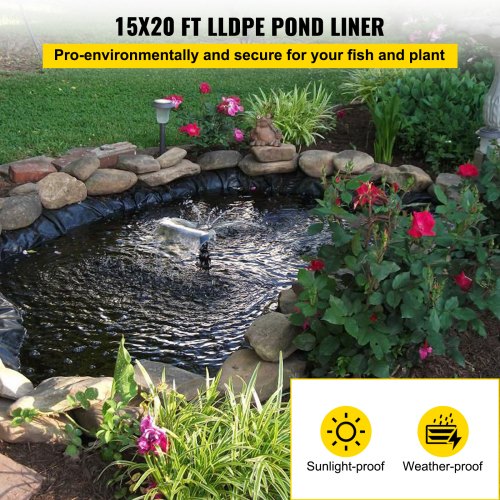 Flexible Fish Pond Liner Yard Landscape Water Outdoor Koi Garden Large 13x20ft 
