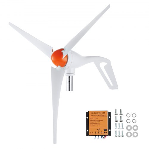 

VEVOR 500W Wind Turbine Generator, 12V Wind Turbine Kit, 3-Blade Wind Power Generator with MPPT Controller, Adjustable Windward Direction & 2.5m/s Start Wind Speed, Suitable for Home, Farm, RVs, Boats