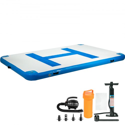 Inflatable Dock Platform Inflatable Floating Dock 10x6.5 ft w/ Electric Air Pump
