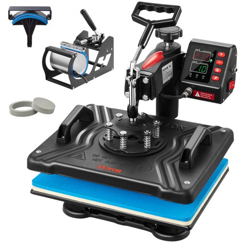 VEVOR Heat Press, 5 in 1 Heat Press 12×15 Machine Machine, Digital Precise Temperature Control, Clamshell Sublimation Transfer Printer Fast Heat-up, V
