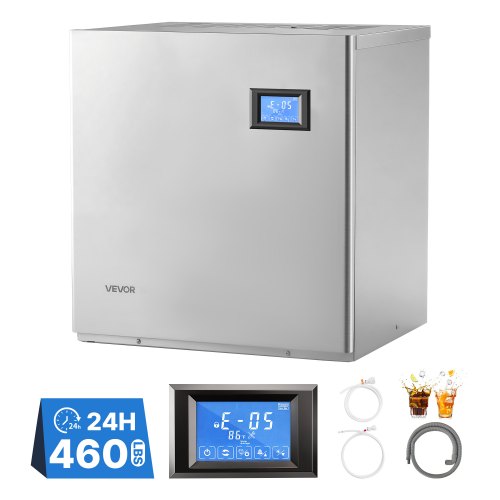 Vevor Commercial Ice Maker Machine 560 Lbs/24H Stainless Steel Head Only, Ice-Making for Restaurant Bar Cafe Hotel, Ice Ready in 15 Mins, with Self-Cleaning, 182 pcs Ice Tray, Adjustable Thickness