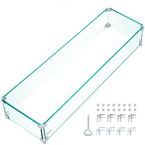 

Vevor Fire Pit Wind Guard Tempered Glass Flame Guard 42x12x6 Inch Wind Shield