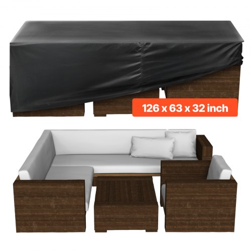 

Patio Outdoor Furniture Cover 420D Waterproof Table Chairs Sofa 126"x63
