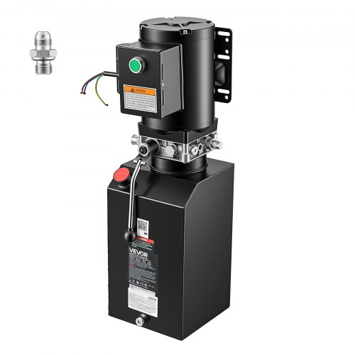 VEVOR 14 Quart Hydraulic Pump, 2.2KW Hydraulic Motor Dump Trailer Pump Single Acting, 3200 PSI Max Relief Pressure, 1.7 GPM Flow Rate, AC220-240V Hydraulic Power Unit Car Lift (Vertical Installation)