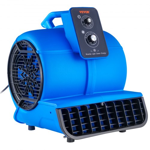 

VEVOR Floor Blower, 1/2 HP, 2600 CFM Air Mover for Drying and Cooling, Portable Carpet Dryer Fan with 4 Blowing Angles and Time Function, for Janitorial, Home, Commercial, Industrail Use, ETL Listed