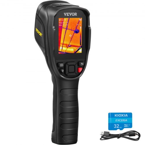 

VEVOR Thermal Imaging Camera, 320 x 240 Pixels Super Resolution, 25Hz Refresh Rate Infrared Camera with -4 to 752°F Temperature Range, 32G Built-in SD Card, and Rechargeable Li-ion Battery
