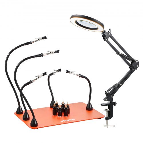 

VEVOR Magnetic Helping Hands Soldering Station 3X LED Magnifying Lamp 5 Arms
