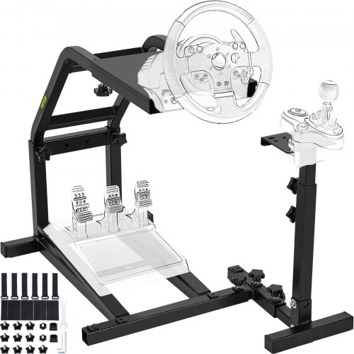 

VEVOR Racing Simulator Cockpit Height Adjustable Racing Wheel Stand with fit for Logitech G25, G27, G29, G920 Racing Wheel and Pedals Not Included