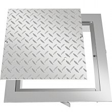 Vevor Recessed Manhole Cover Galvanized Drain Cover 40x40 Cm Steel Lid W/ Frame