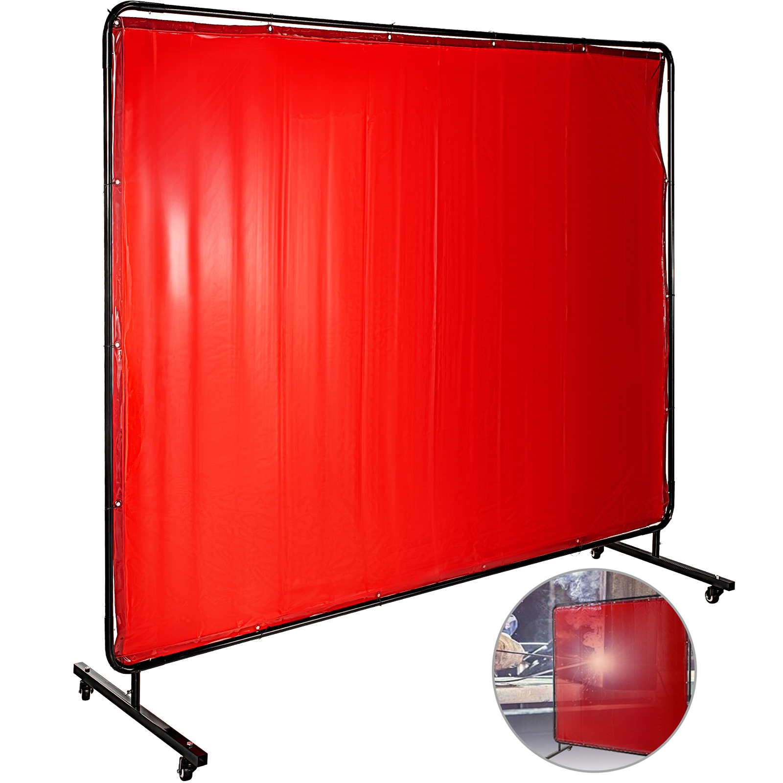 Welding Curtain Welding Screens&nbsp6' x 8' Flame Retardant Vinyl with Frame Red от Vevor Many GEOs