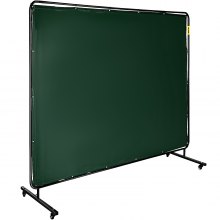 8' X 6' Welding Curtain Welding Screen With Frame 4 Wheels Flame-resistant Vinyl