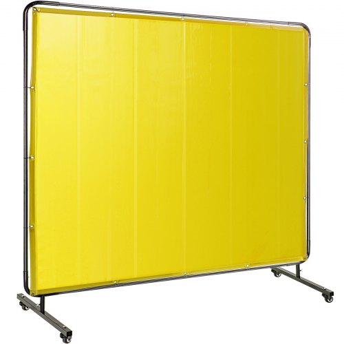 Welding Curtain Welding Screens 6' x 8' Flame Retardant Vinyl with Frame Yellow