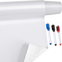 VEVOR White Board Paper Dry Erase Sticker for Wall 6x4 ft Wallpaper w/ 3 Markers