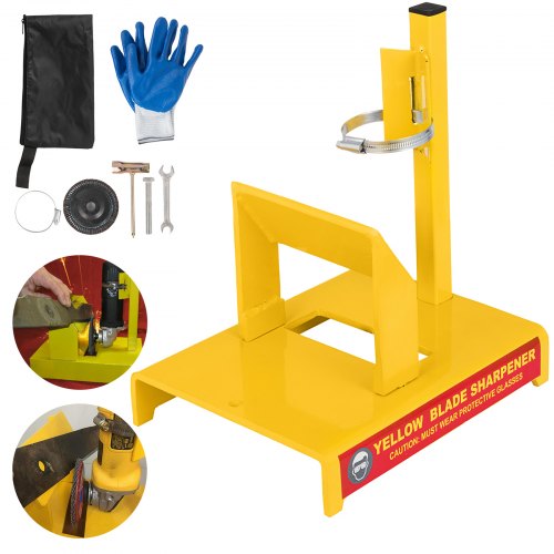 VEVOR Yellow Lawn Mower Blade Sharpener Grinder Motor Not Included