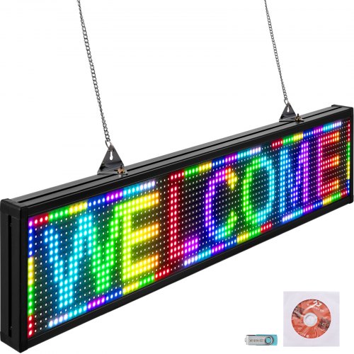 LED Scrolling Message Sign LED Display Green Color with WiFi Connection Bright and in New Light auminum housing 