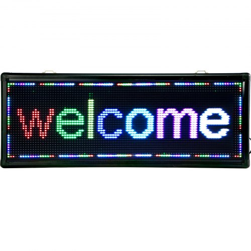 40“ x 15” LED Scrolling Sign White Open Signs For Advertising Message Board 
