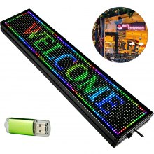 VEVOR Led Sign 40 x 8 inch Led Scrolling Sign Seven-Color Digital Led Open Sign Electronic Message Display Board with SMD Technology for Advertising and Business(Multicolor)